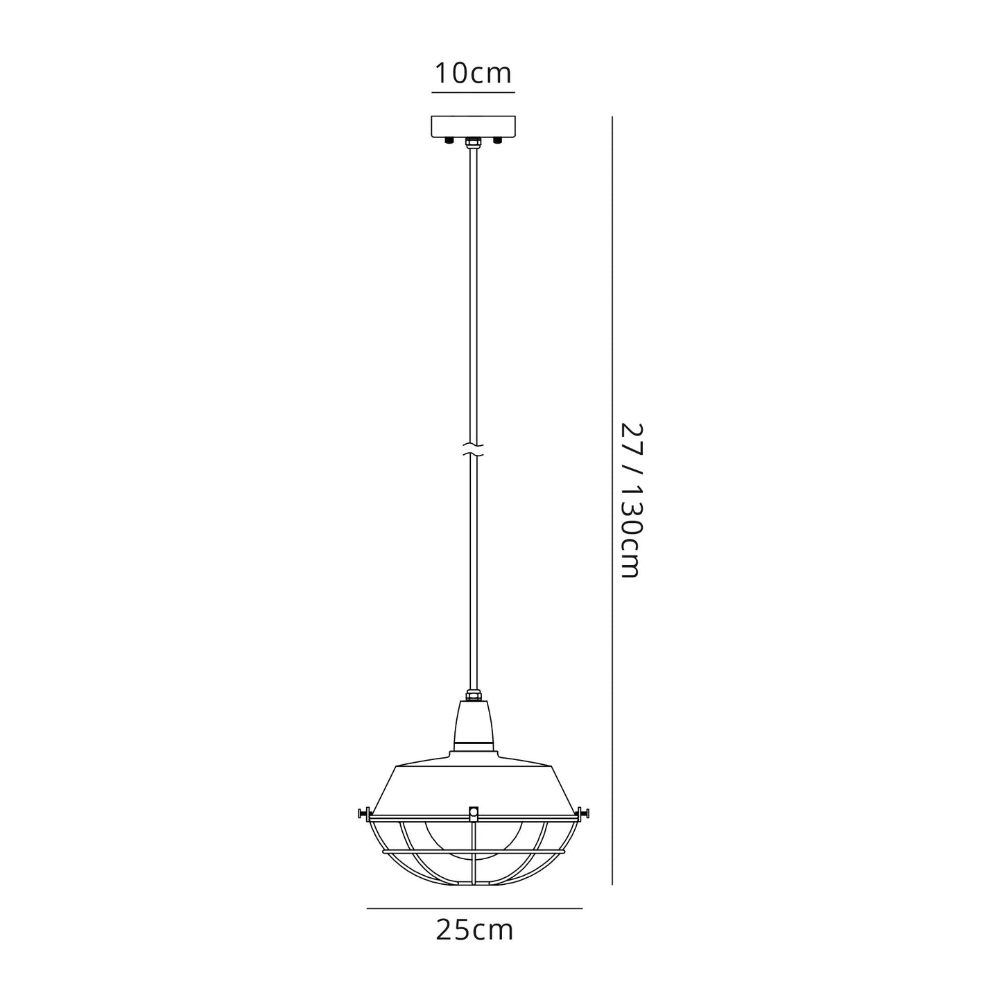 Sutton Pendant, 1 Light E27, IP65, Matt Black and Antique Brass, 2yrs Warranty