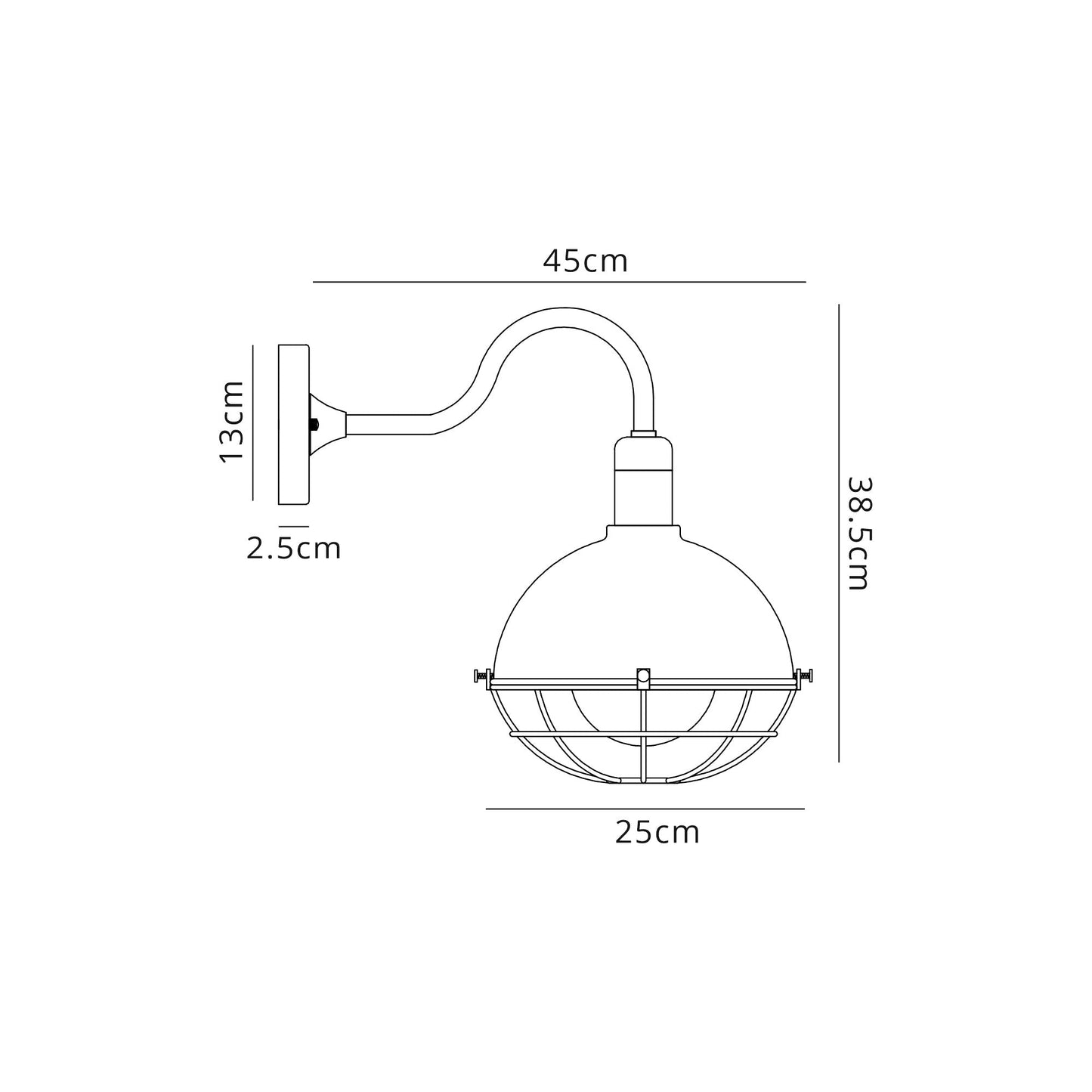 Bankhall Wall Lamp, 1 Light E27, IP65, Matt Black and Grey, 2yrs Warranty