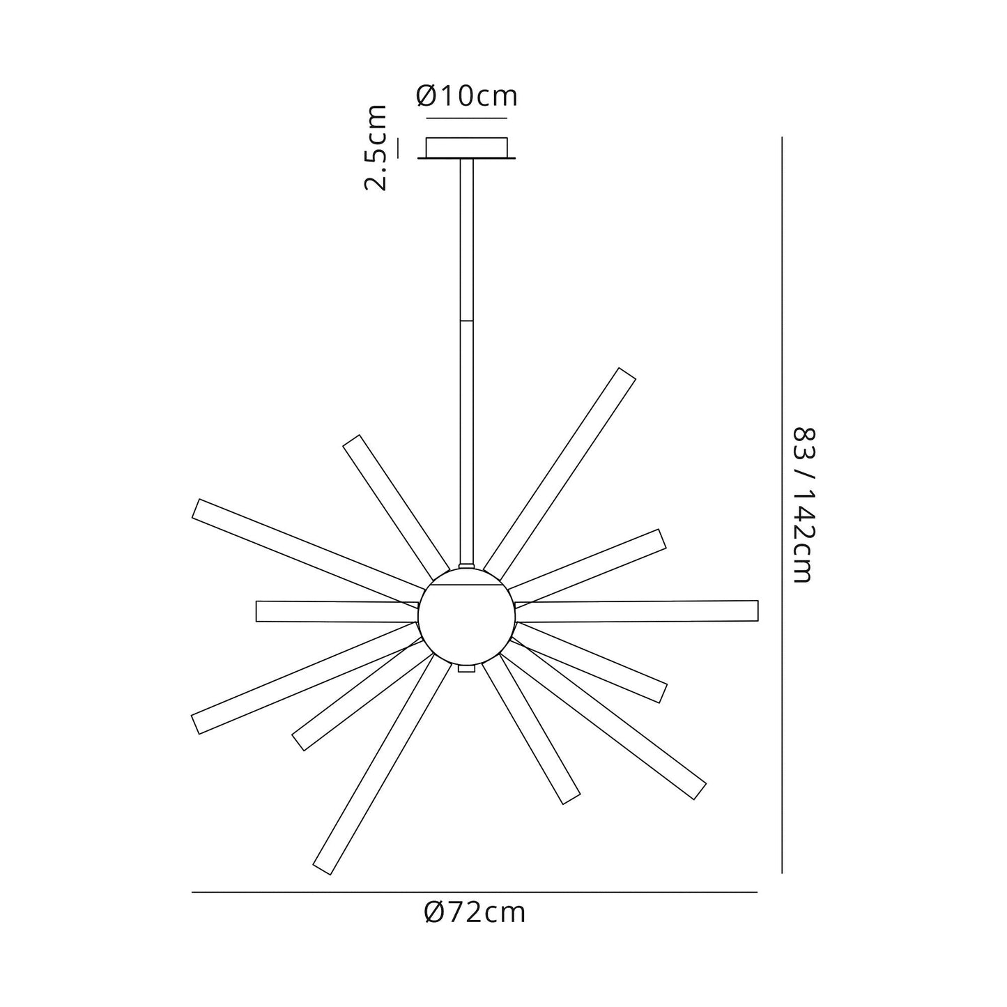 Sandiway Pendant 16 Light G9, Smoked & Frosted and Polished Chrome