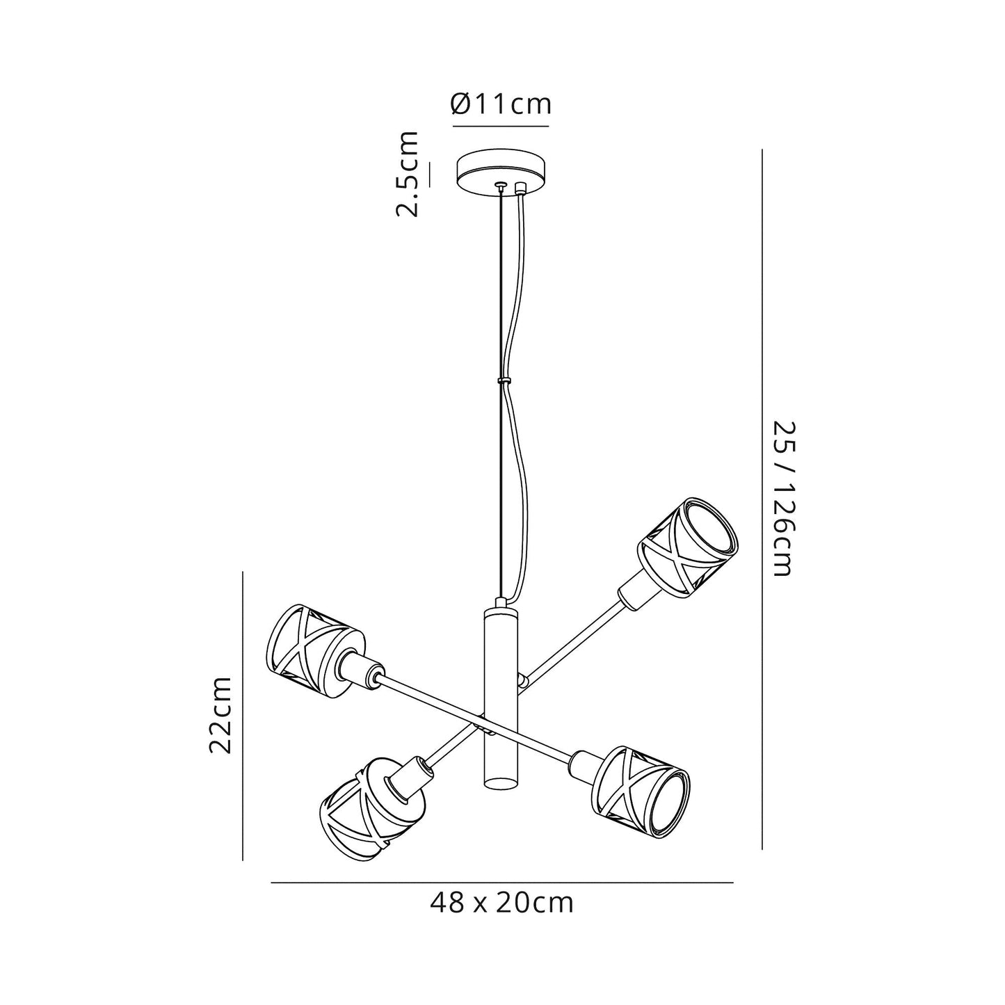 Mobbers 4 Light  Adjustable Pendant E14, Oiled Bronze and Polished Chrome and Amber