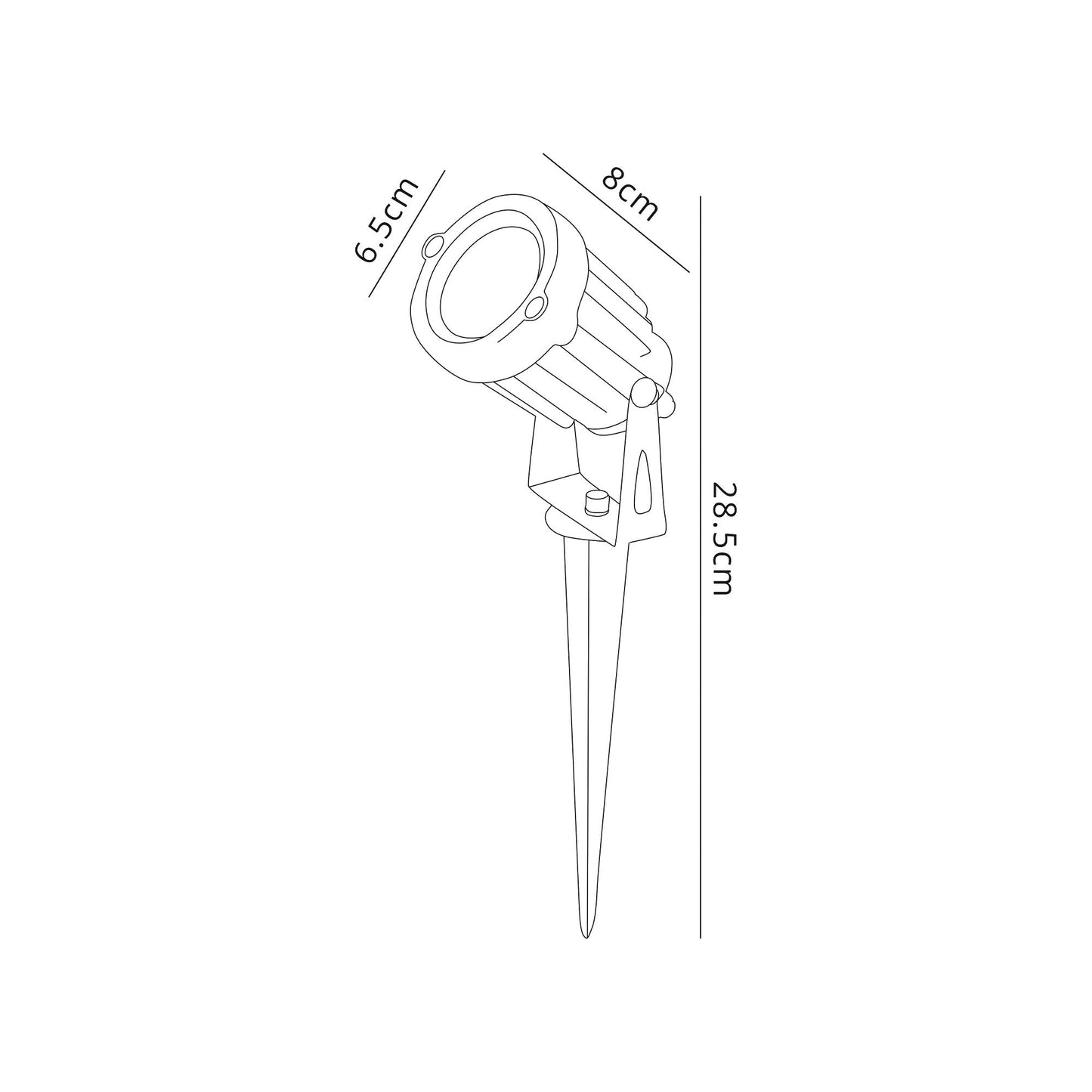 Nant Spike and Wall Light, 1 x 7W LED, 3000K, 490lm, 30 Degree, IP65, Grey and Black, c and w 2m Cable, 3yrs Warranty