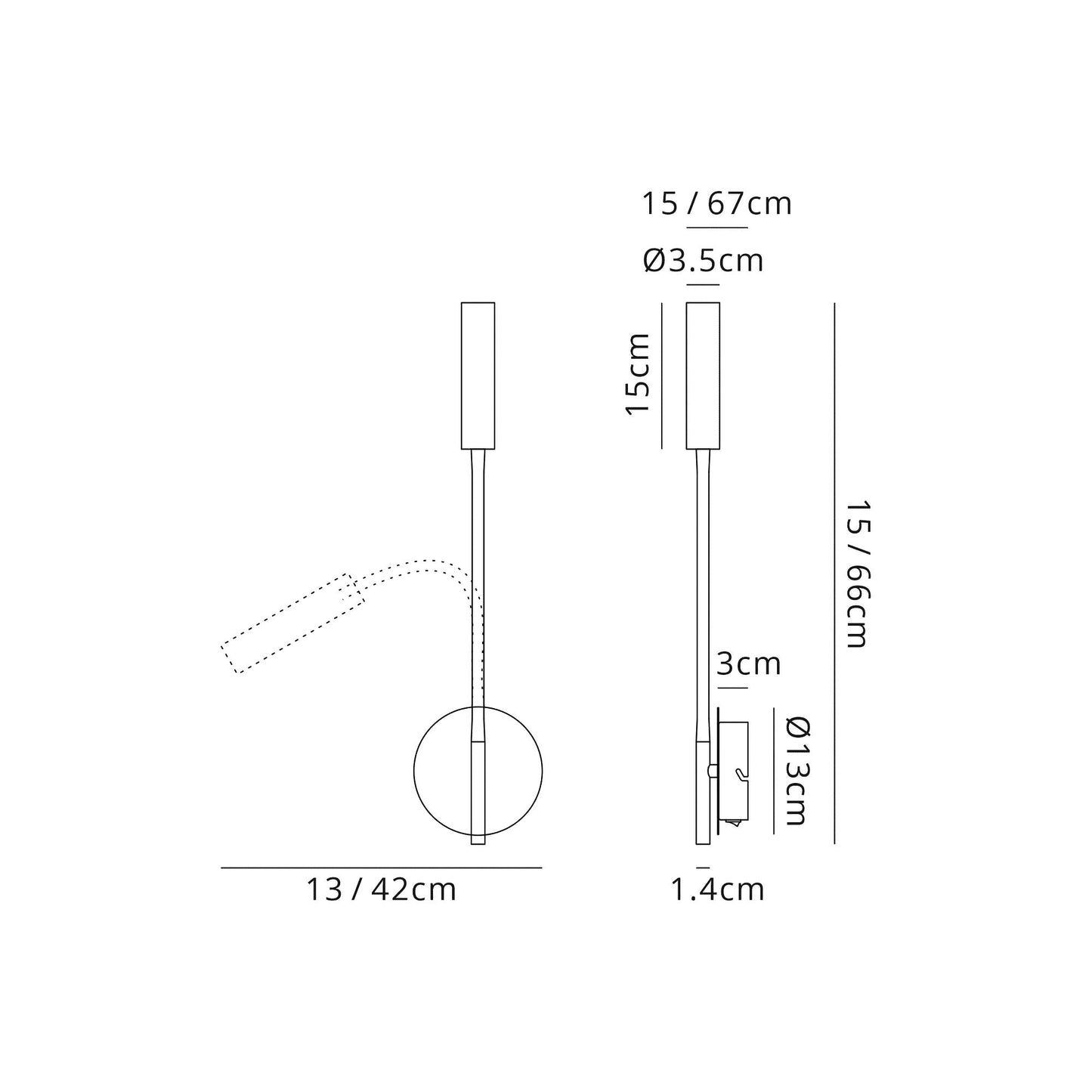 Clifton Wall Lamp, 1 Light Adjustable Switched, 1 x 5W LED, 3000K, 311lm, Black and Satin Copper, 3yrs Warranty