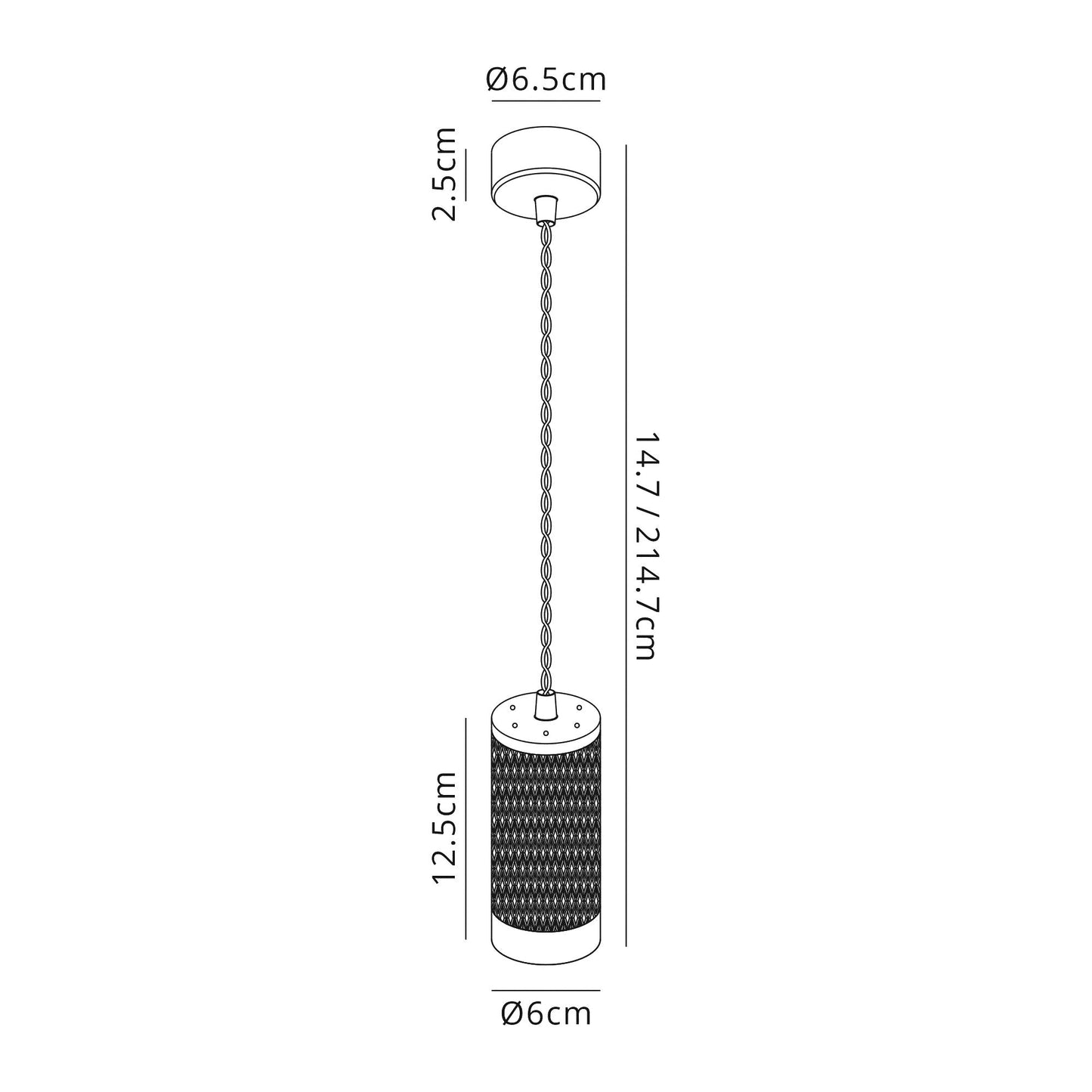 Heyes 1 Light 11cm Pendant Light GU10, Sand Black and Acrylic Ring