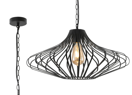 Adlington Pendant, 1 x E27, Matt Black 2