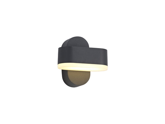 Albert 1 Light Adjustable Wall Lamp, 1 x 6W LED, 3000K, 400lm, IP54, Anthracite, 3yrs Warranty