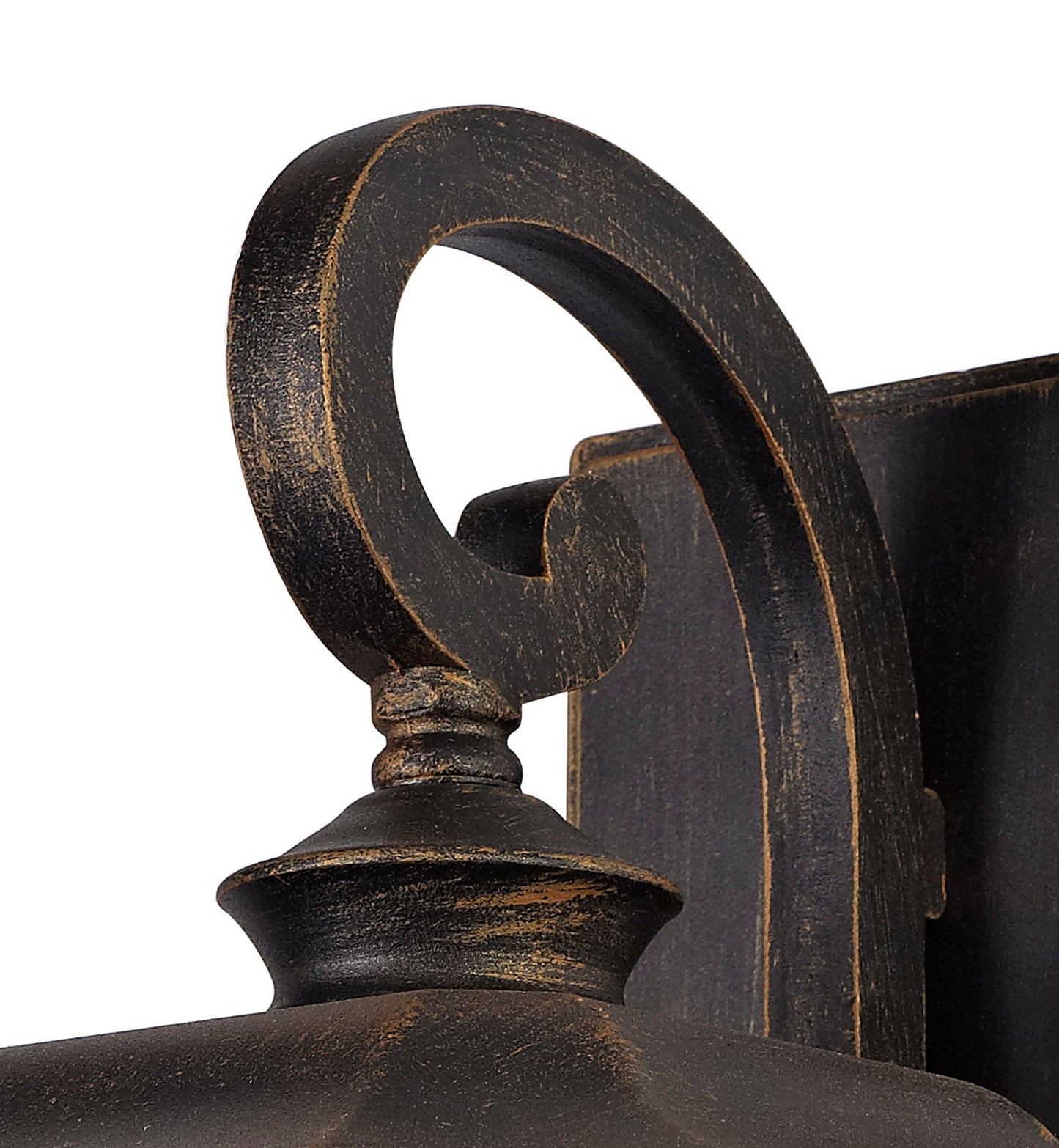 Allostock Small Wall Lamp, 1 x E27, Brushed Black Gold and Seeded Glass, IP54, 2yrs Warranty