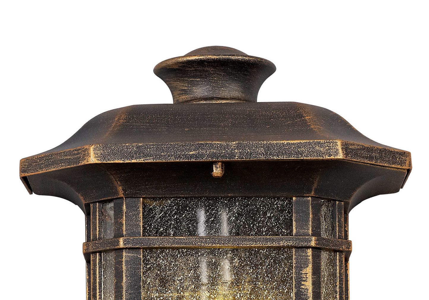 Allostock Half Wall Lamp, 1 x E27, Brushed Black Gold and Seeded Glass, IP54, 2yrs Warranty