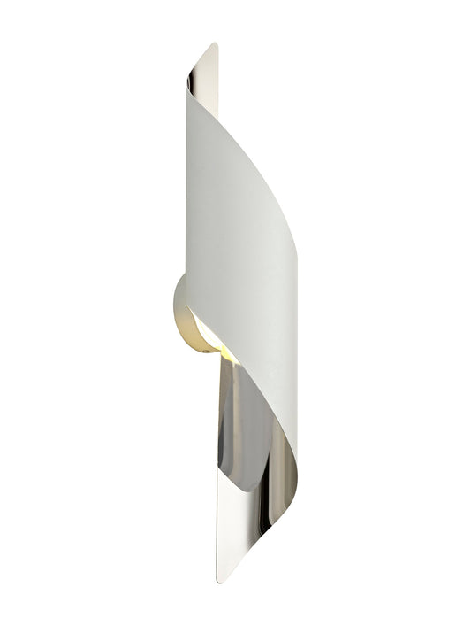 Arley Wall Lamp Large, 1 x 8W LED, 3000K, 640lm, White and Polished Chrome, 3yrs Warranty 2