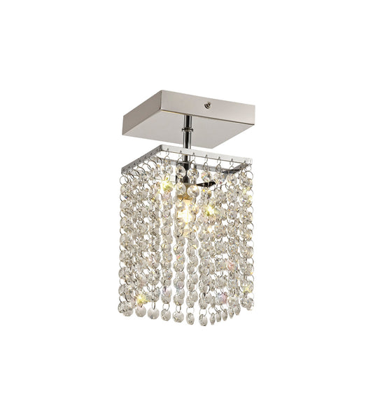 Ashworth Ceiling Light, 1 x G9, IP44, Polished Chrome and Crystal 2