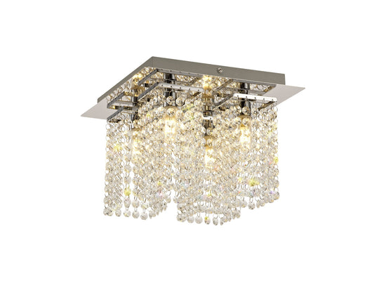 Ashworth Ceiling Light, 4 x G9, IP44, Polished Chrome and Crystal 2