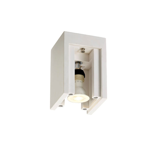 Astbury Square Ceiling, 1 x GU10 Max 25W, White Paintable Gypsum 2