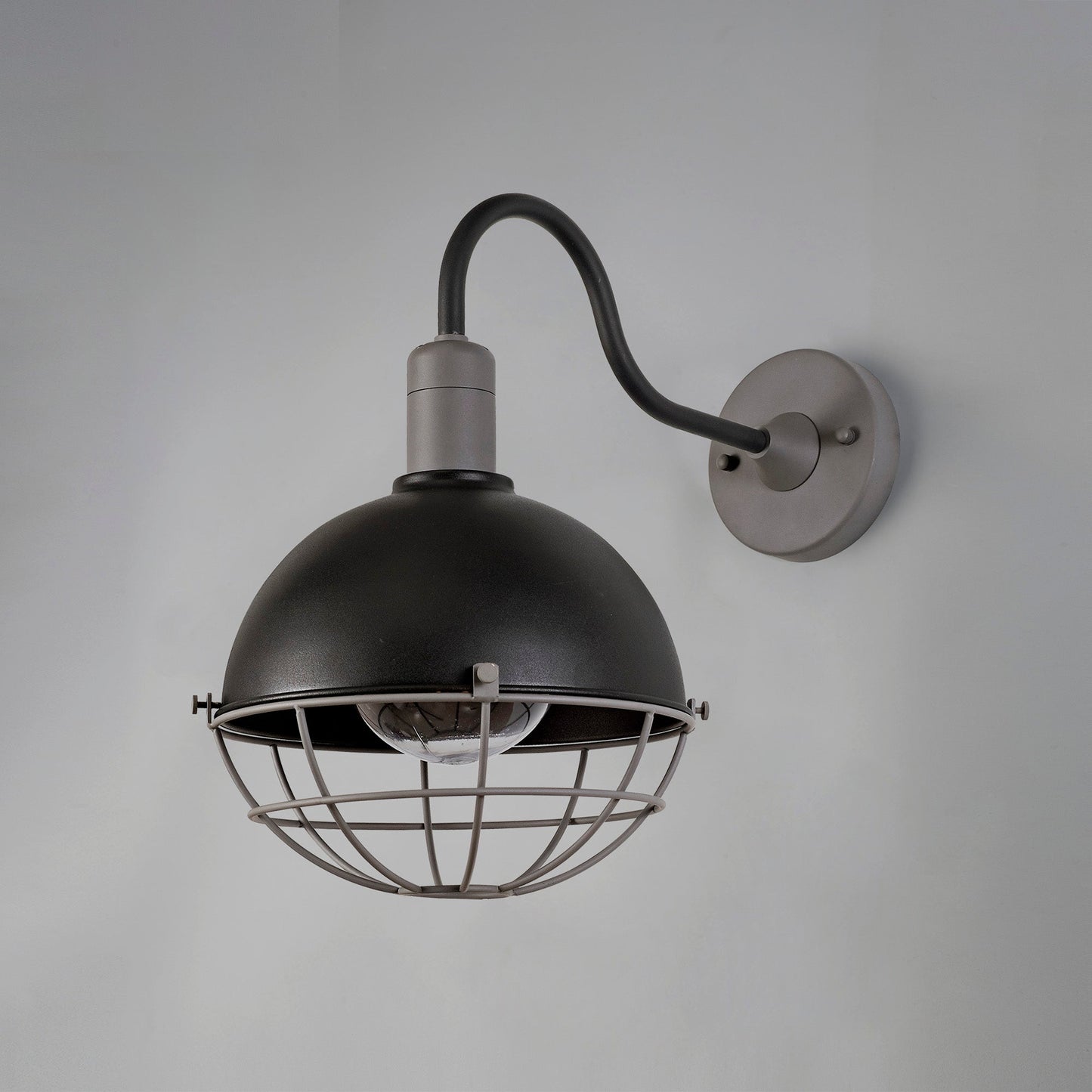 Bankhall Wall Lamp, 1 Light E27, IP65, Matt Black and Grey, 2yrs Warranty