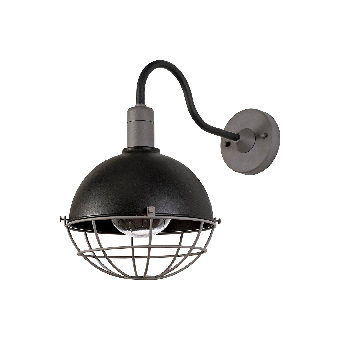 Bankhall Wall Lamp, 1 Light E27, IP65, Matt Black and Grey, 2yrs Warranty