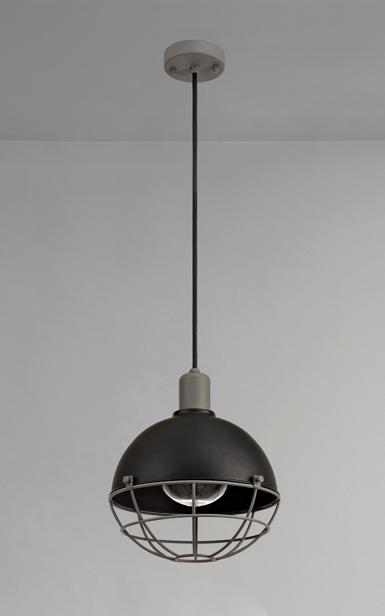 Bankhall Pendant, 1 Light E27, IP65, Matt Black and Grey, 2yrs Warranty