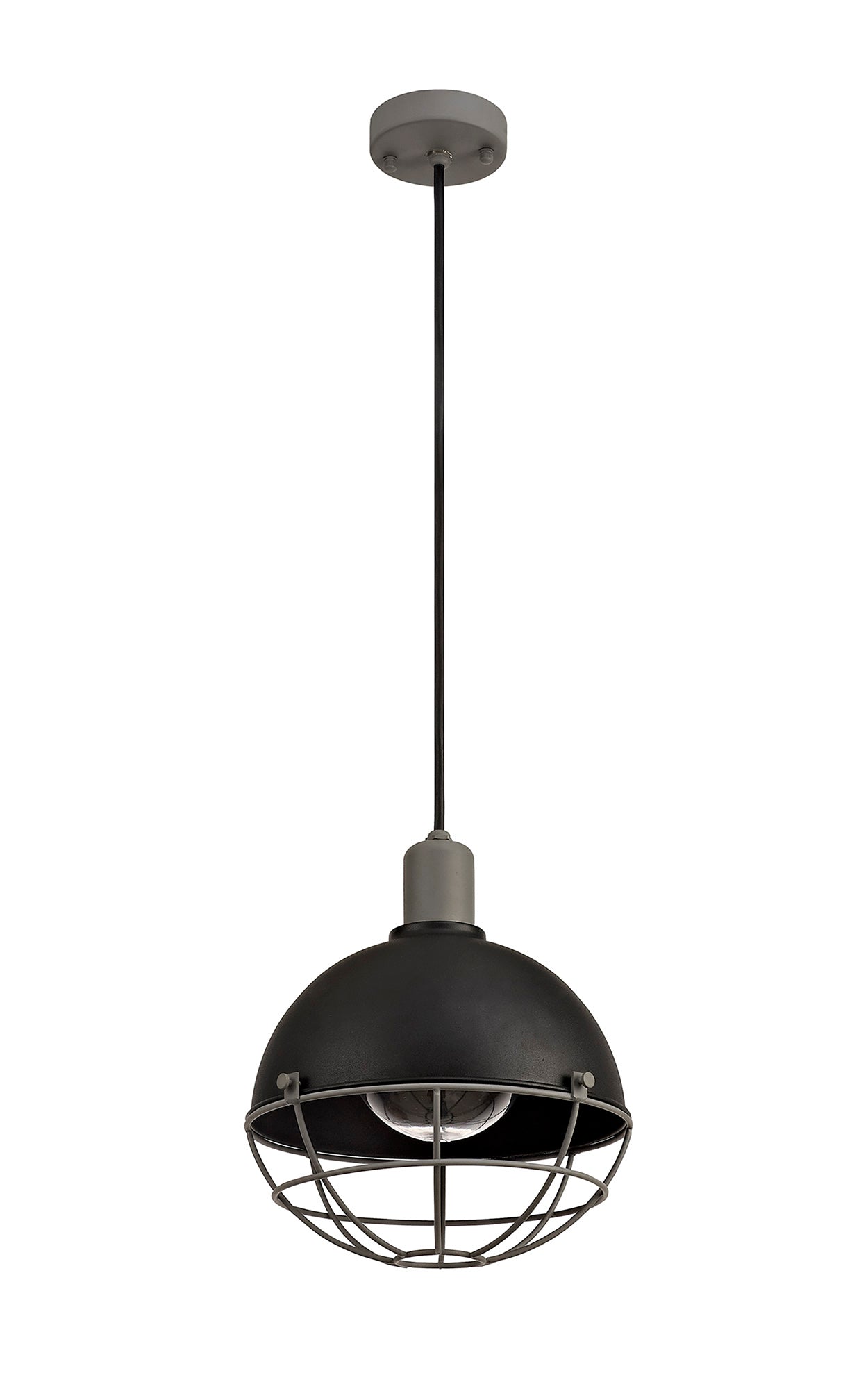 Bankhall Pendant, 1 Light E27, IP65, Matt Black and Grey, 2yrs Warranty