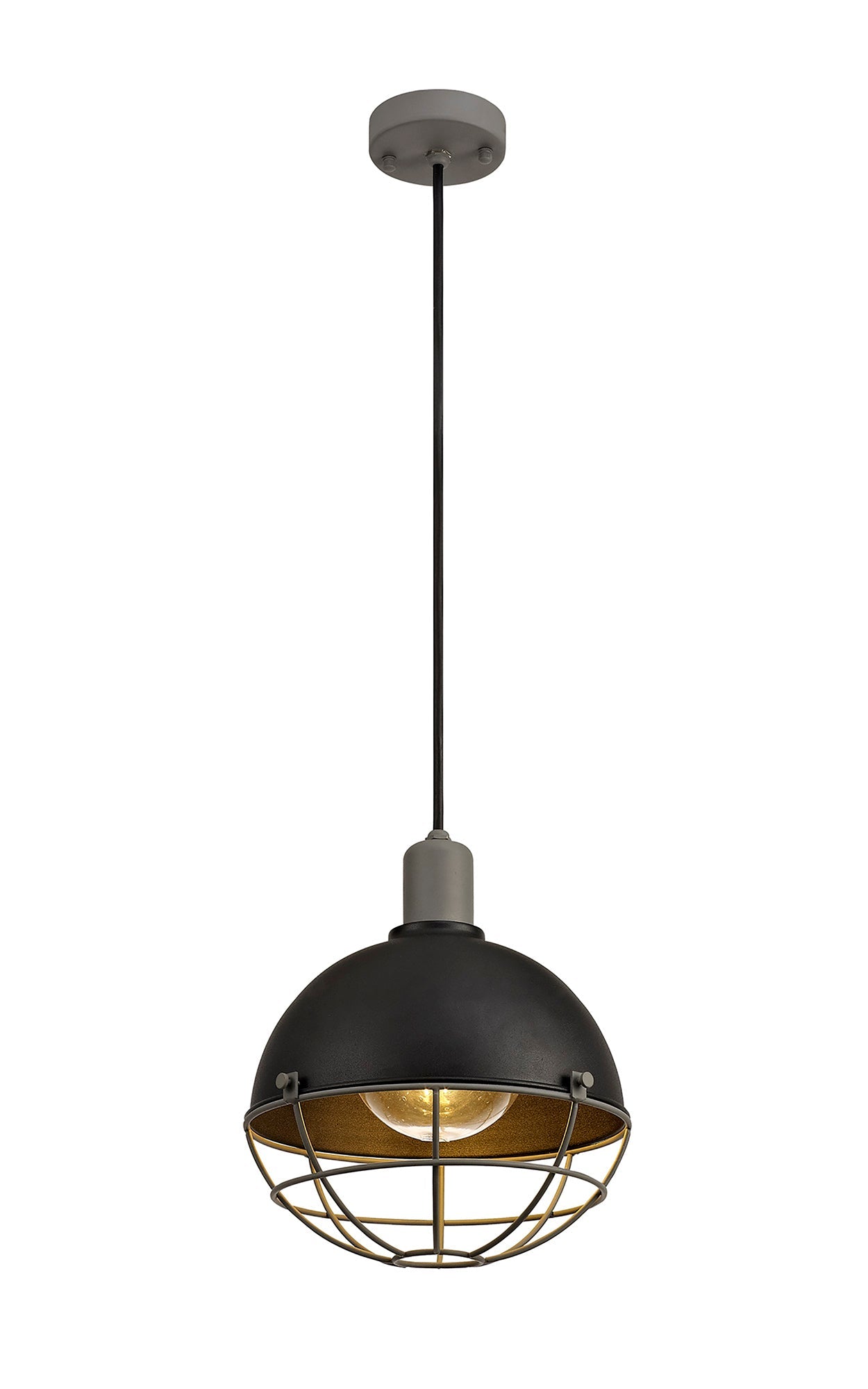 Bankhall Pendant, 1 Light E27, IP65, Matt Black and Grey, 2yrs Warranty
