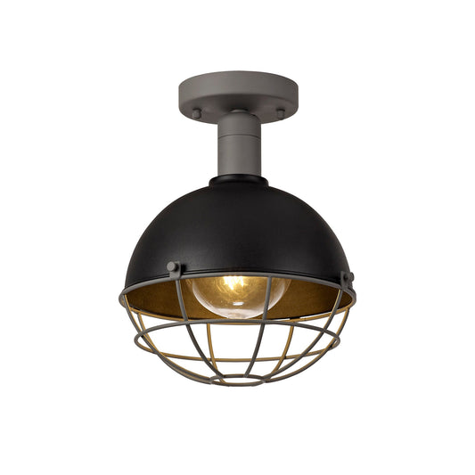 Bankhall Ceiling, 1 Light E27, IP65, Matt Black and Grey, 2yrs Warranty