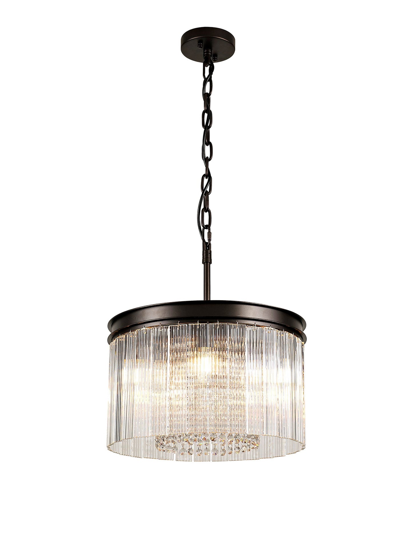 Barns Small Round Pendant, 5 Light E14, Brown Oxide