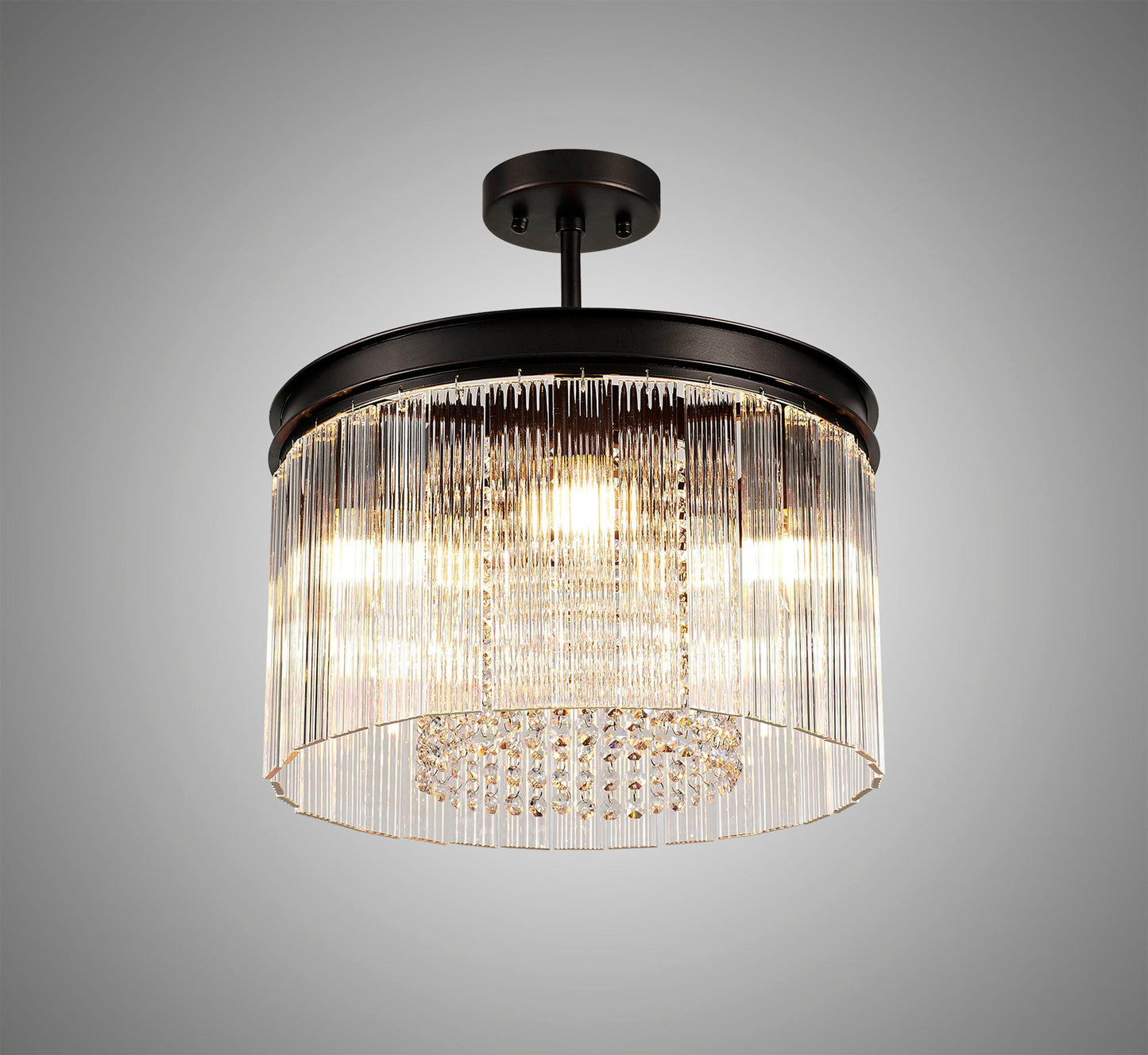 Barns Small Round Pendant, 5 Light E14, Brown Oxide