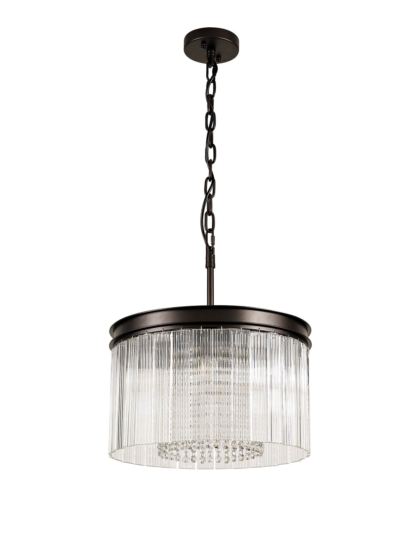 Barns Small Round Pendant, 5 Light E14, Brown Oxide