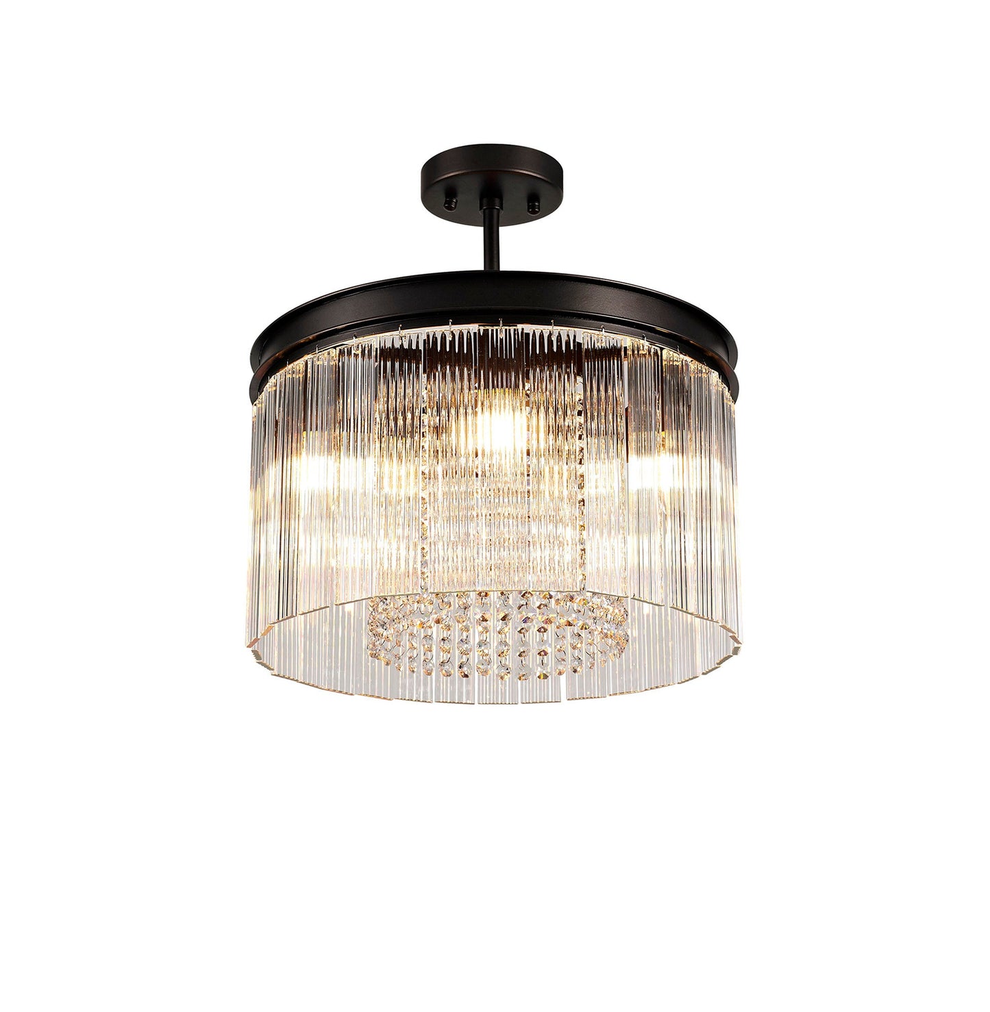 Barns Small Round Pendant, 5 Light E14, Brown Oxide