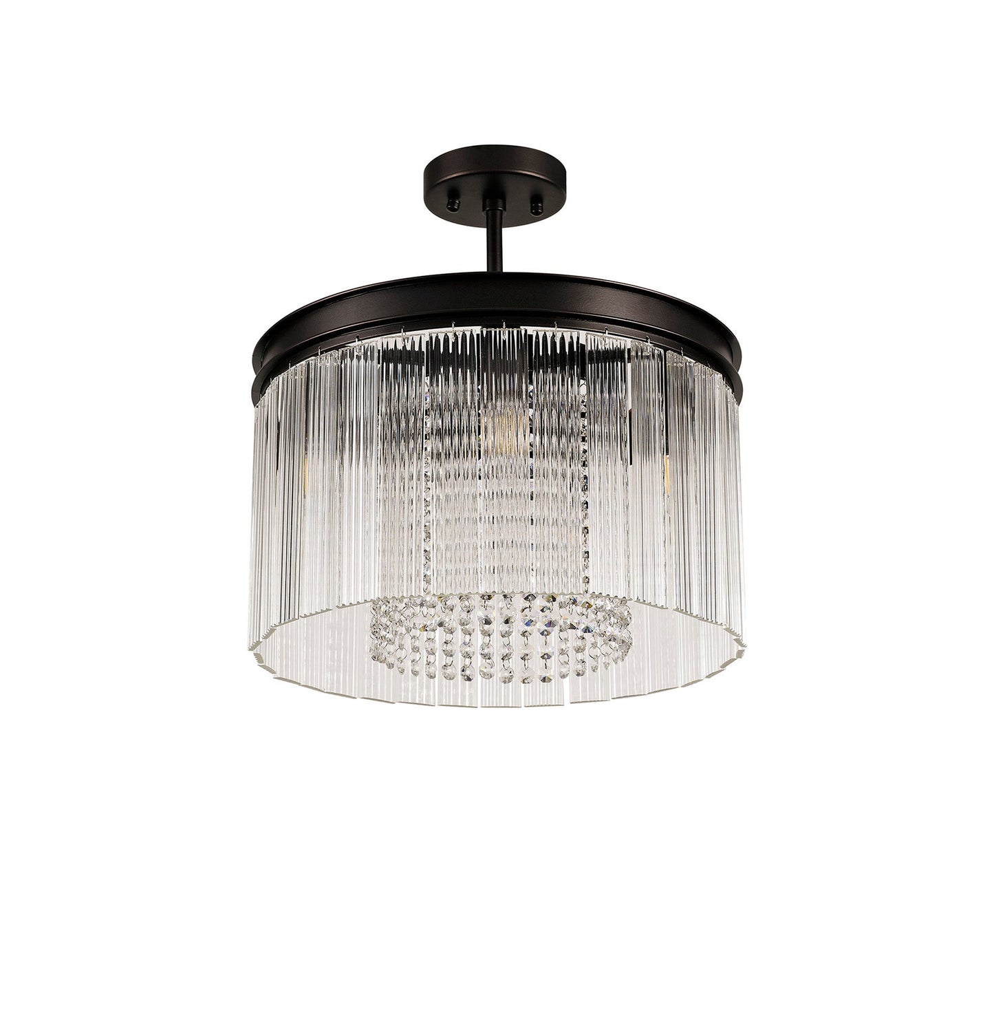 Barns Small Round Pendant, 5 Light E14, Brown Oxide