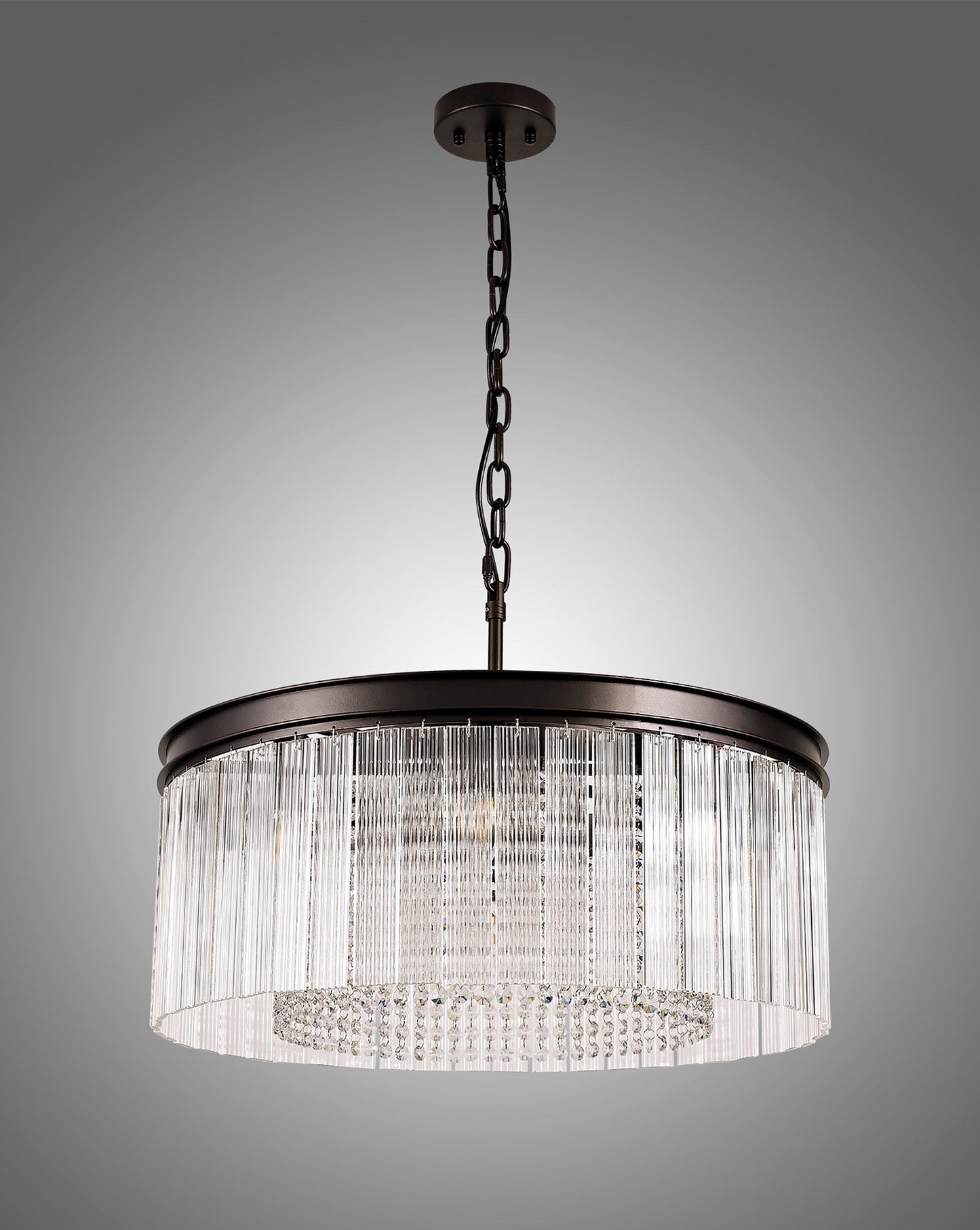 Barns Medium Pendant. 8 Light E14, Brown Oxide