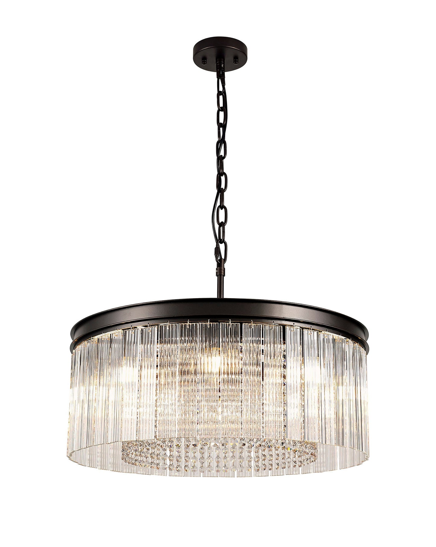 Barns Medium Pendant. 8 Light E14, Brown Oxide