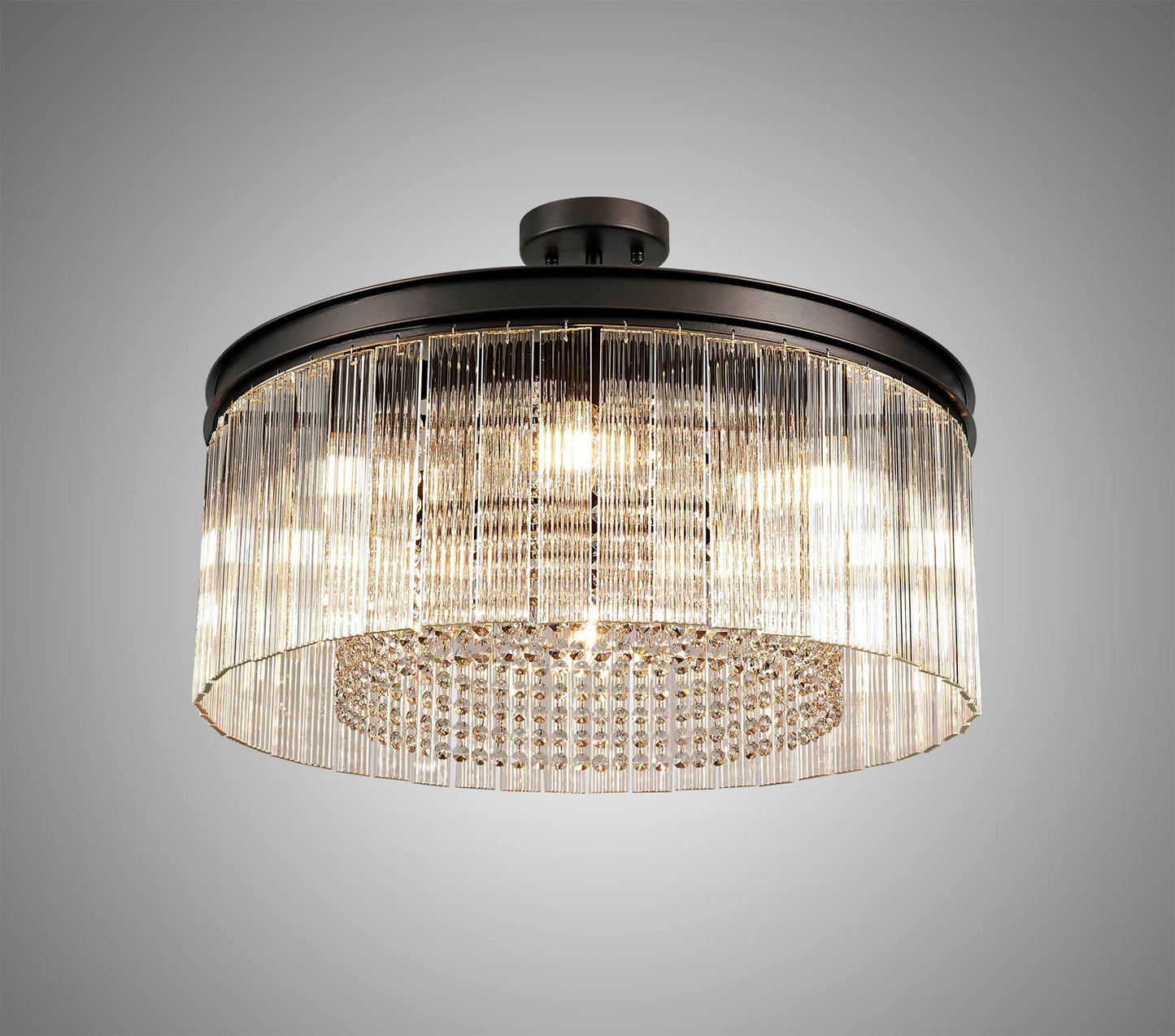 Barns Medium Pendant. 8 Light E14, Brown Oxide