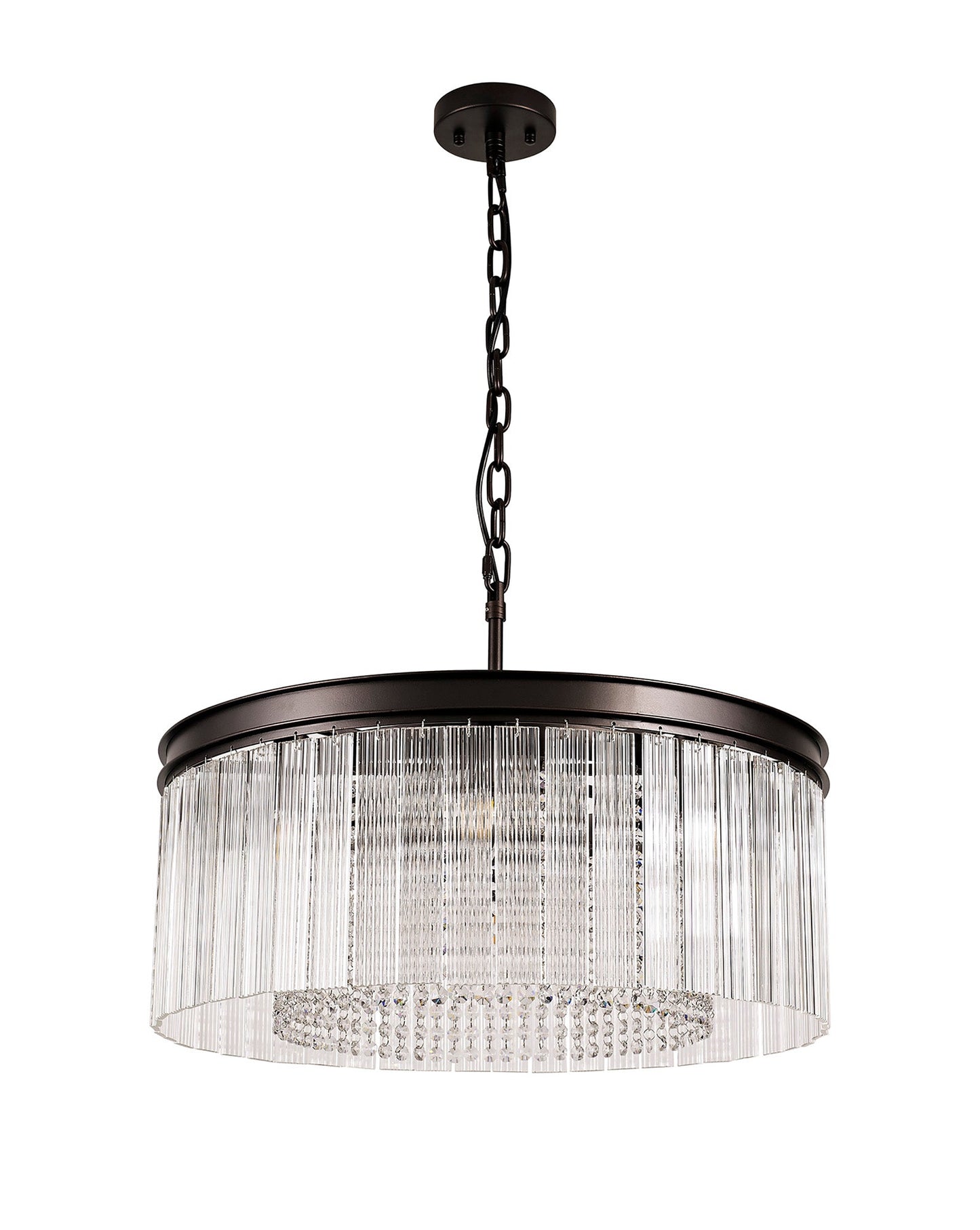 Barns Medium Pendant. 8 Light E14, Brown Oxide