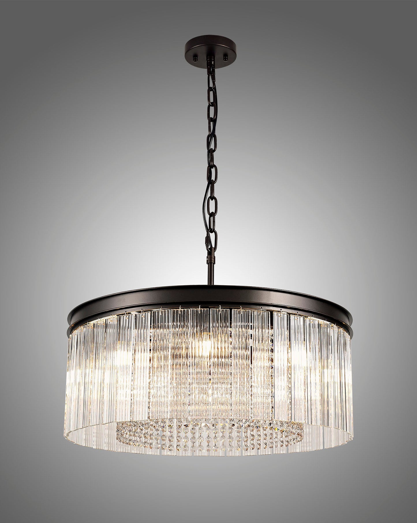 Barns Medium Pendant. 8 Light E14, Brown Oxide