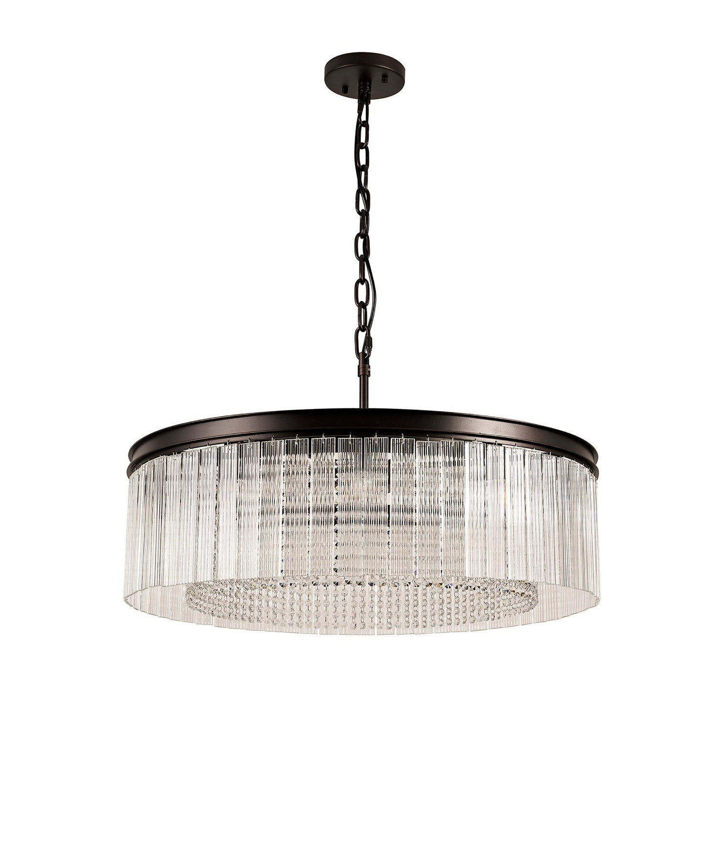 Barns Large Round Pendant, 10 Light E14, Brown Oxide