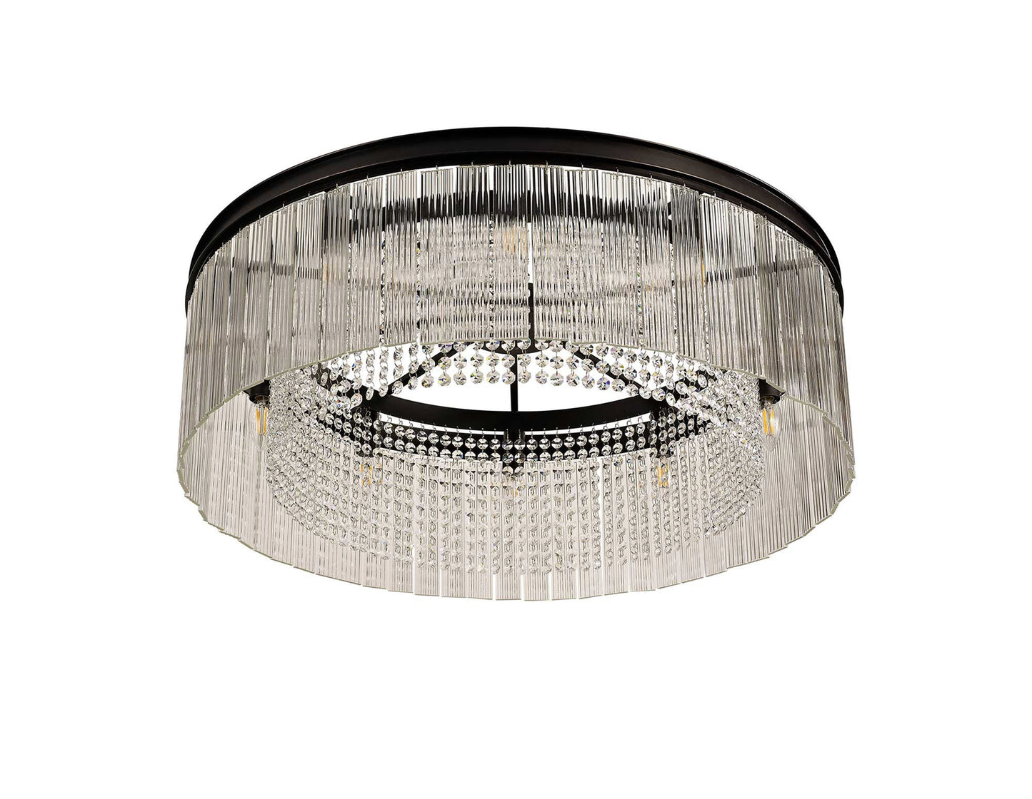 Barns Large Round Pendant, 10 Light E14, Brown Oxide