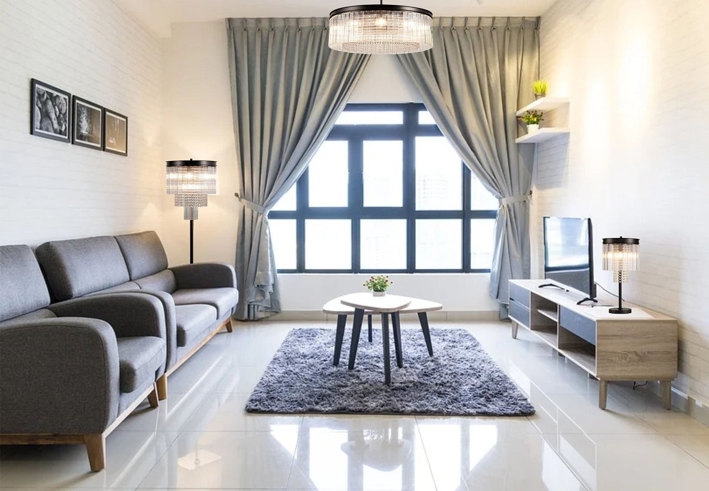 Barns Rectangular Pendant, 11 Light E14, Brown Oxide