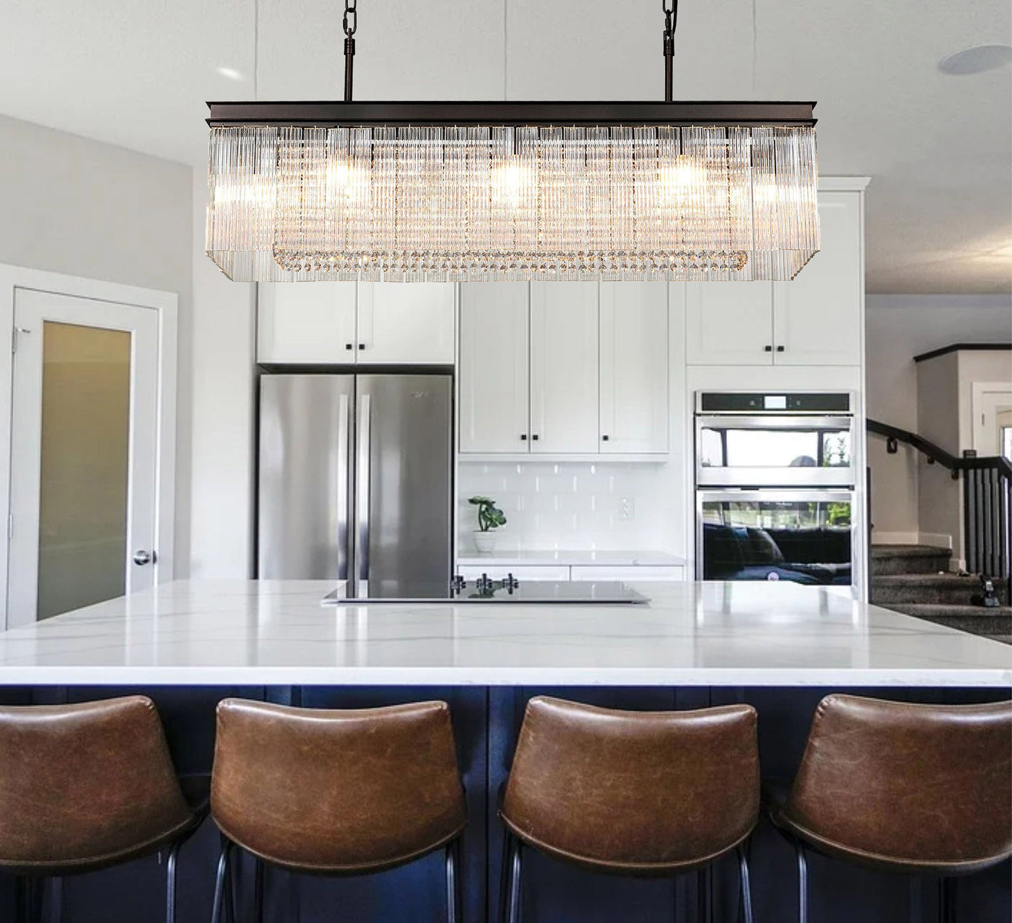 Barns Small Round Pendant, 5 Light E14, Brown Oxide