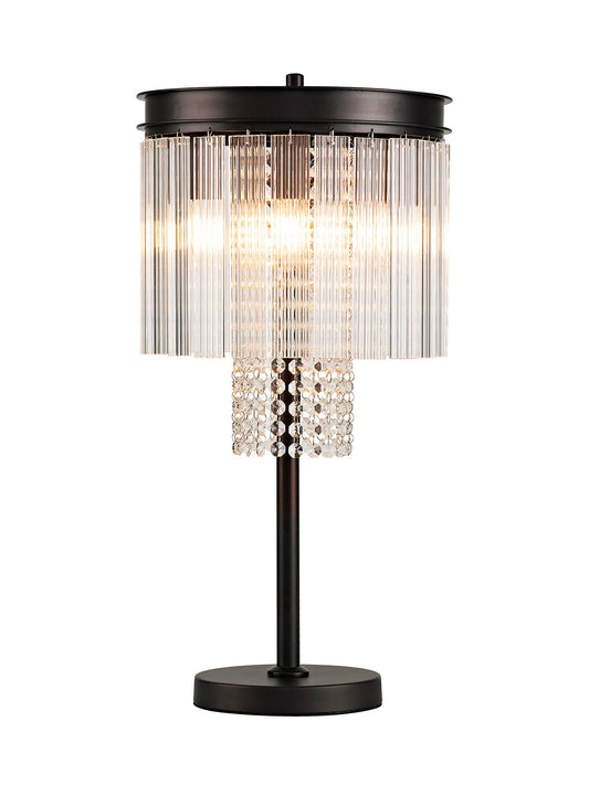Barns Table Lamp, 6 Light E14, Brown Oxide