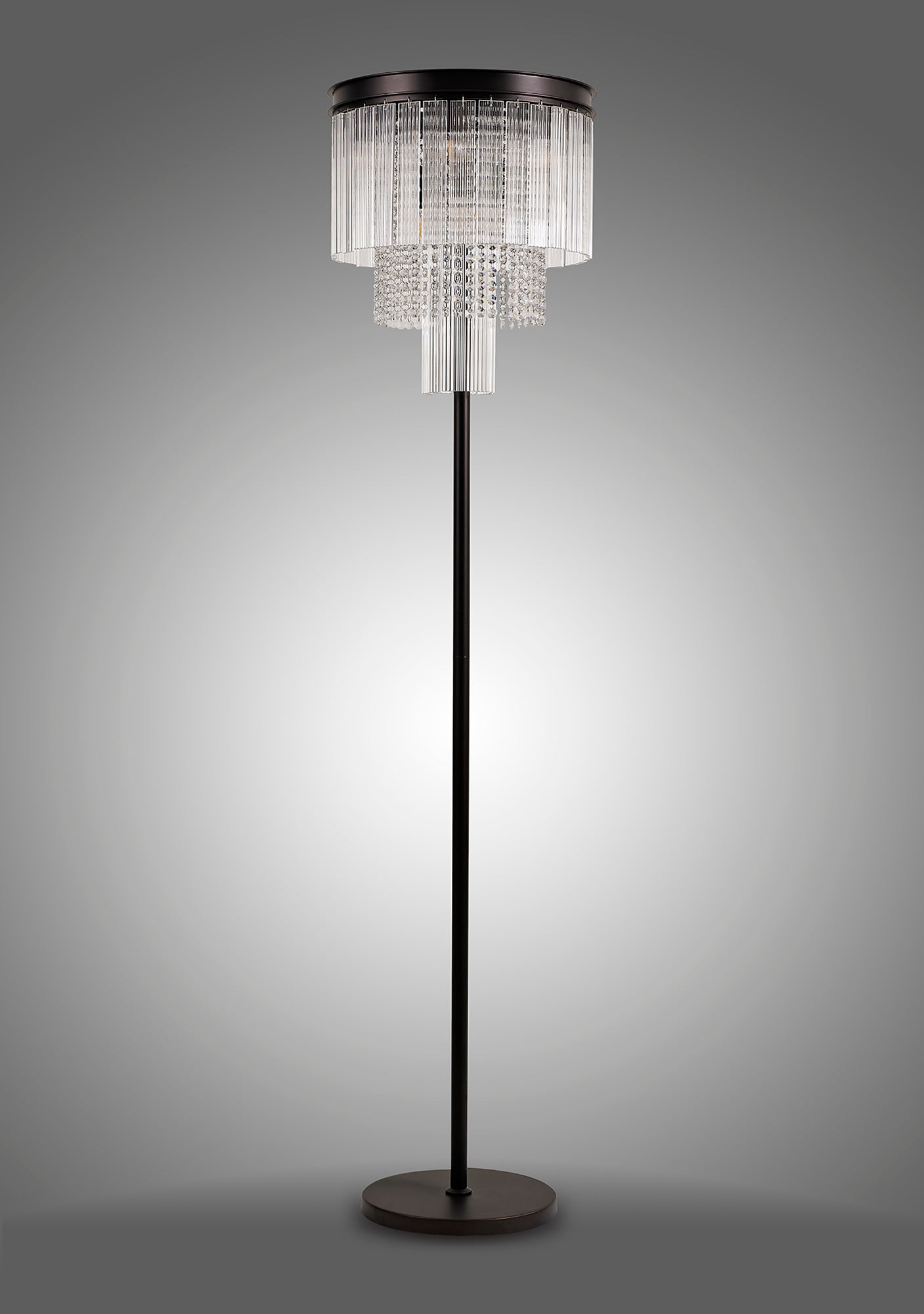 Barns Floor Lamp, 9 Light E14, Brown Oxide