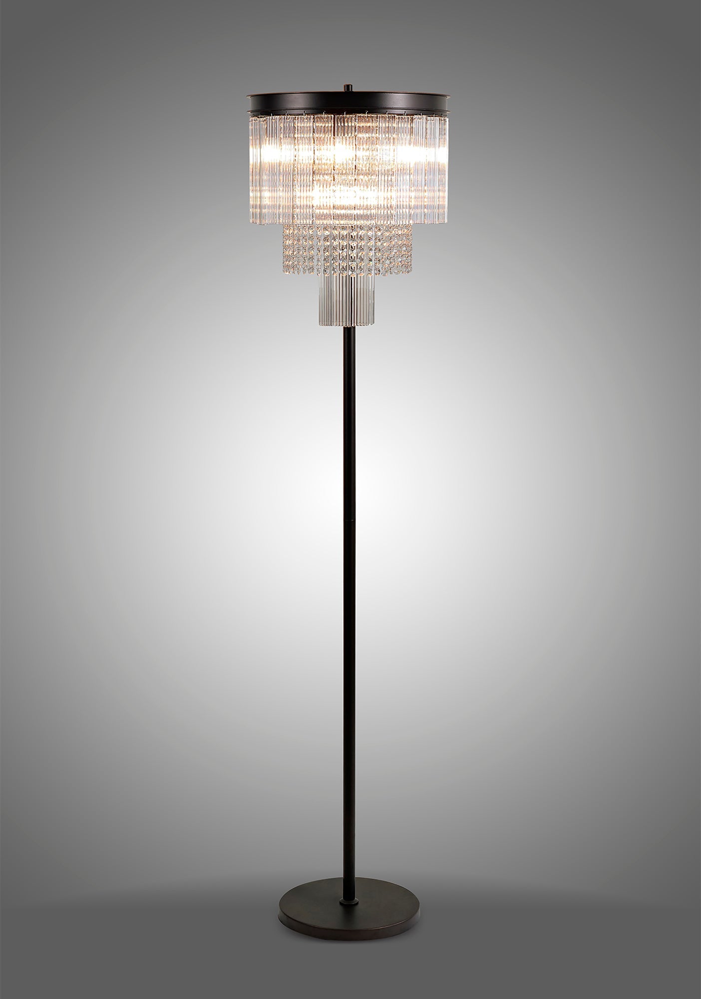 Barns Floor Lamp, 9 Light E14, Brown Oxide