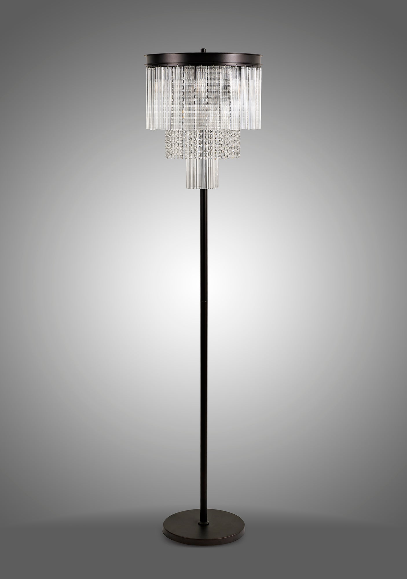 Barns Floor Lamp, 9 Light E14, Brown Oxide