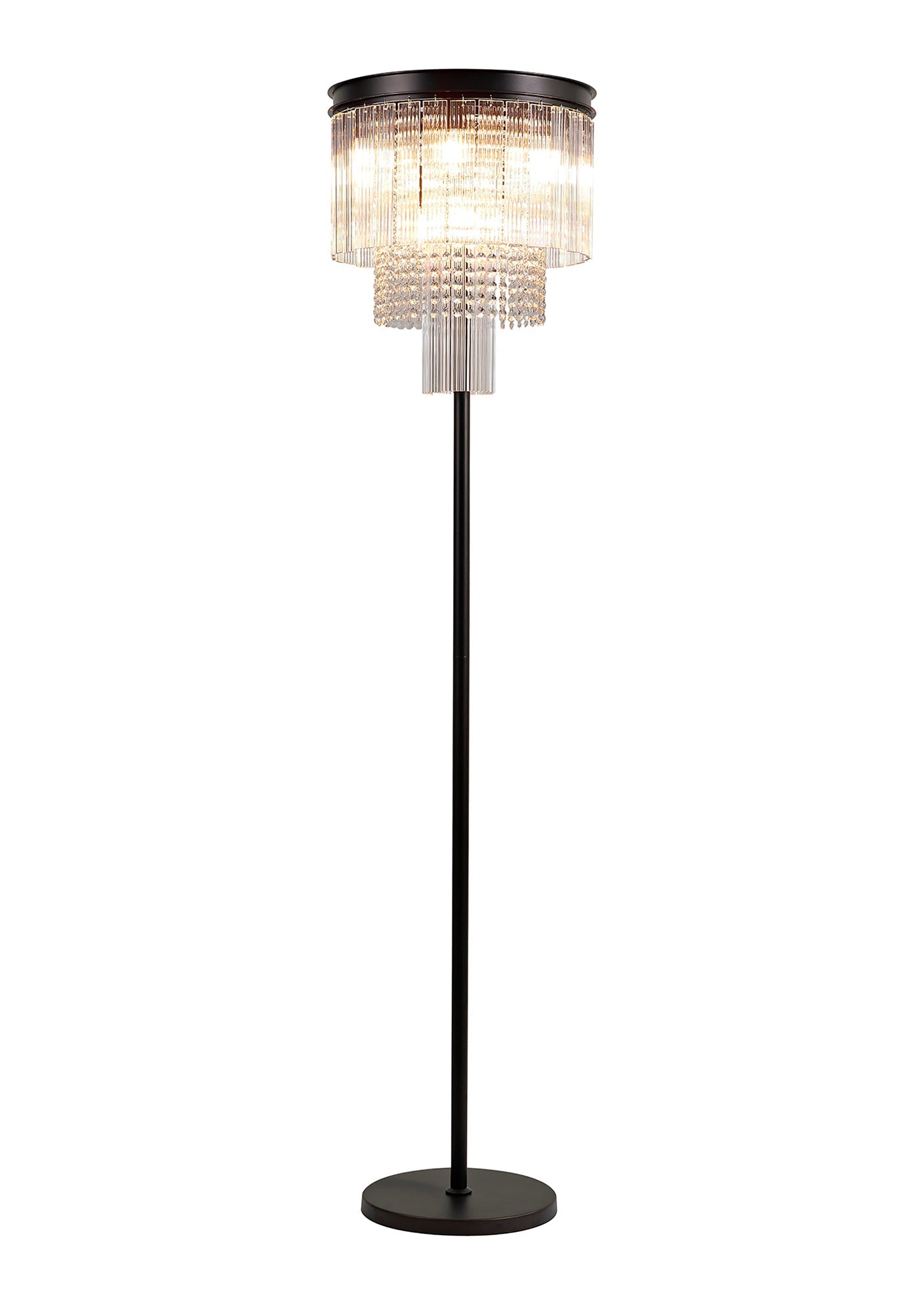 Barns Floor Lamp, 9 Light E14, Brown Oxide