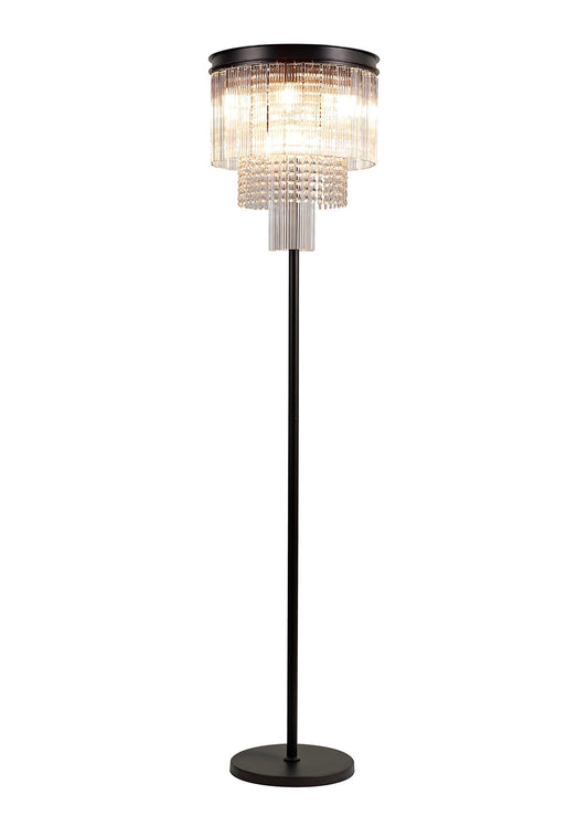 Barns Floor Lamp, 9 Light E14, Brown Oxide