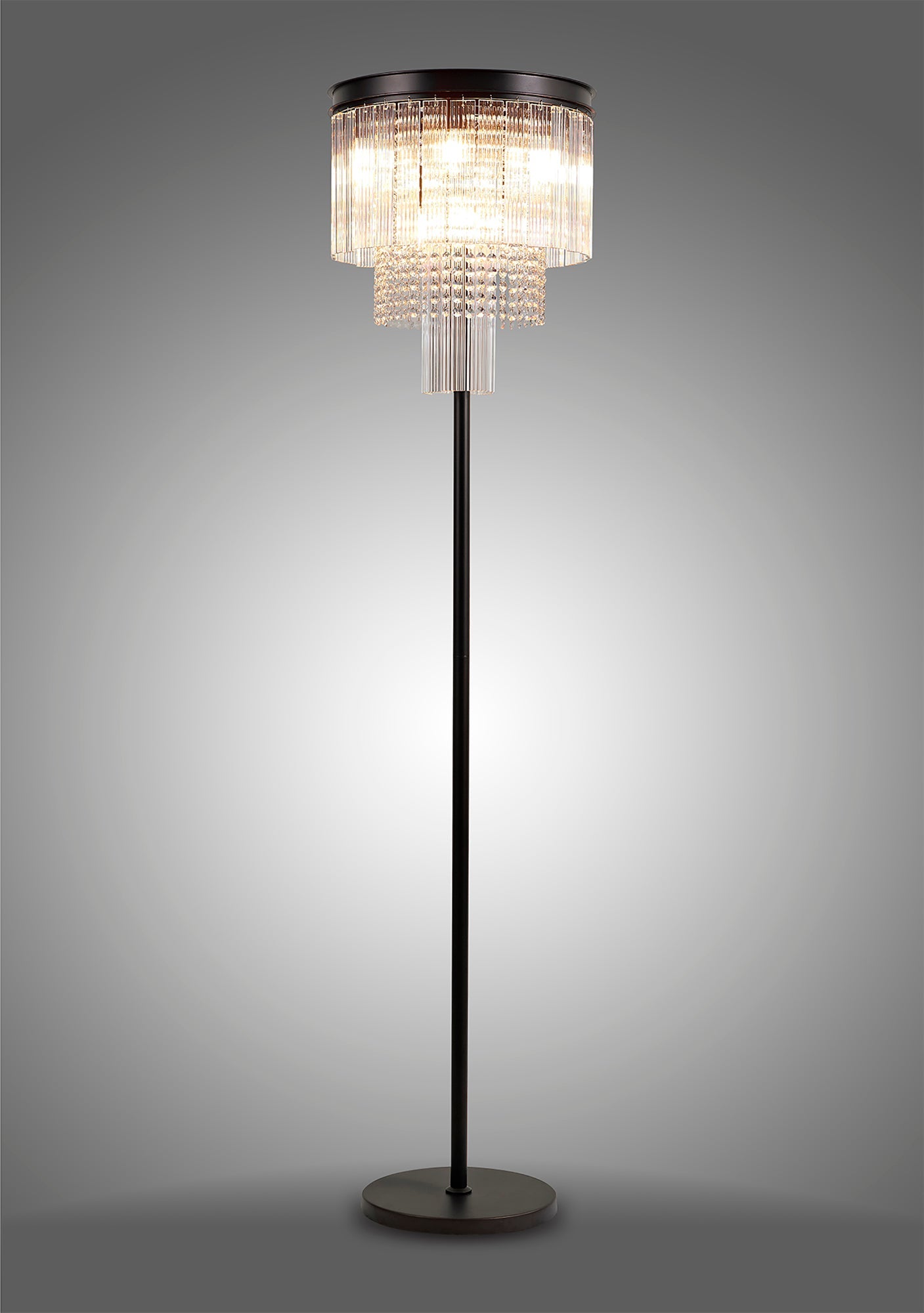 Barns Floor Lamp, 9 Light E14, Brown Oxide