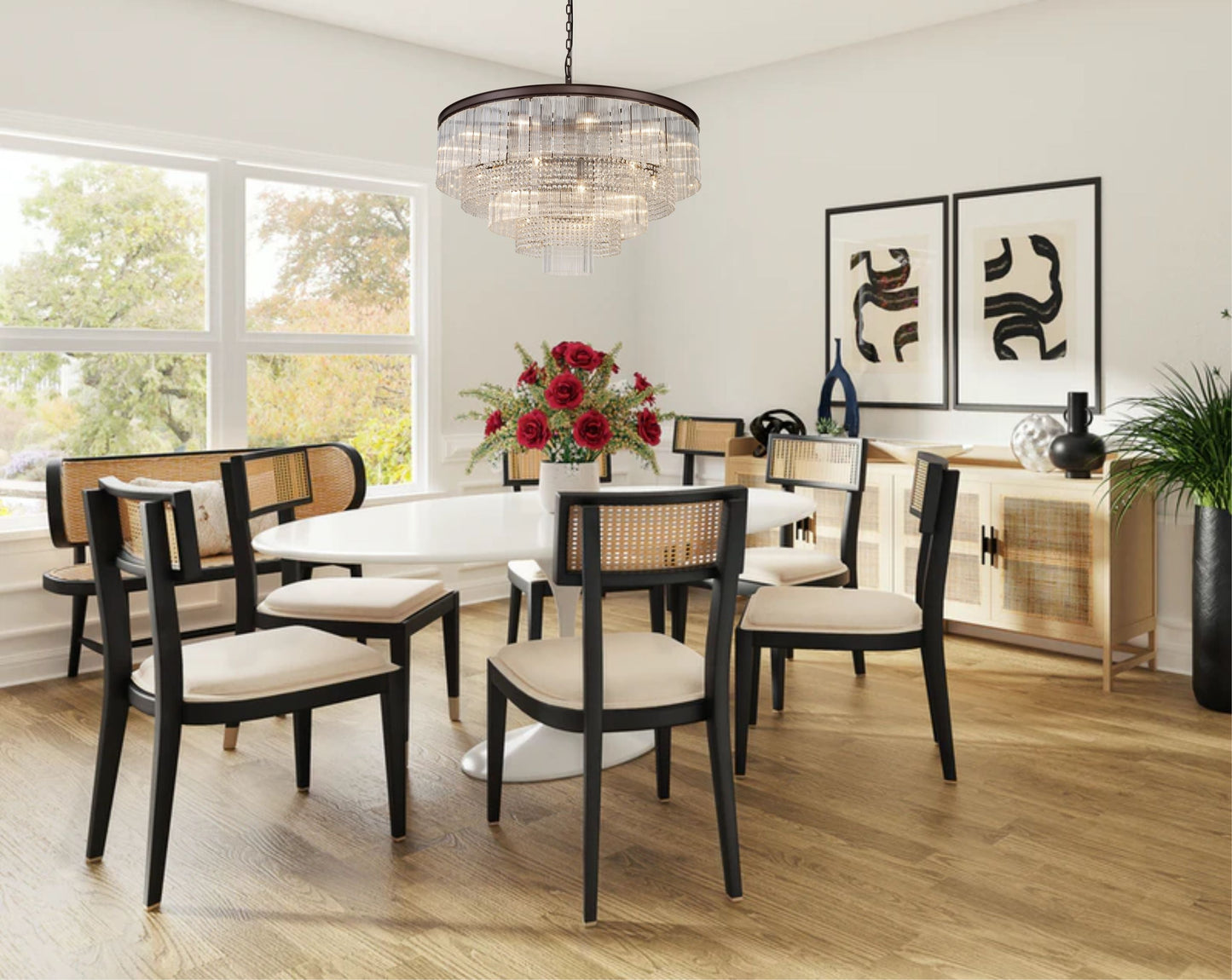 Barns Large Round Pendant, 10 Light E14, Brown Oxide