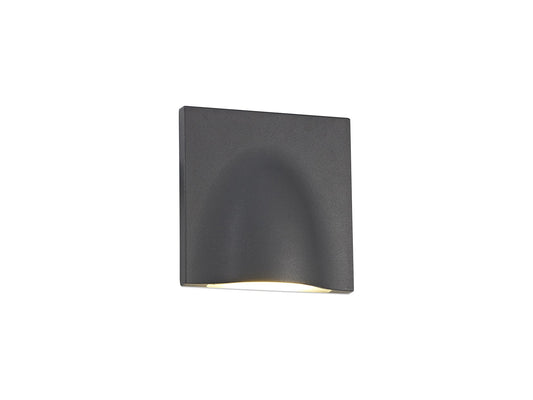 Beech Wall Lamp, 1 x 6W LED, 3000K, 510lm, IP54, Anthracite, 3yrs Warranty