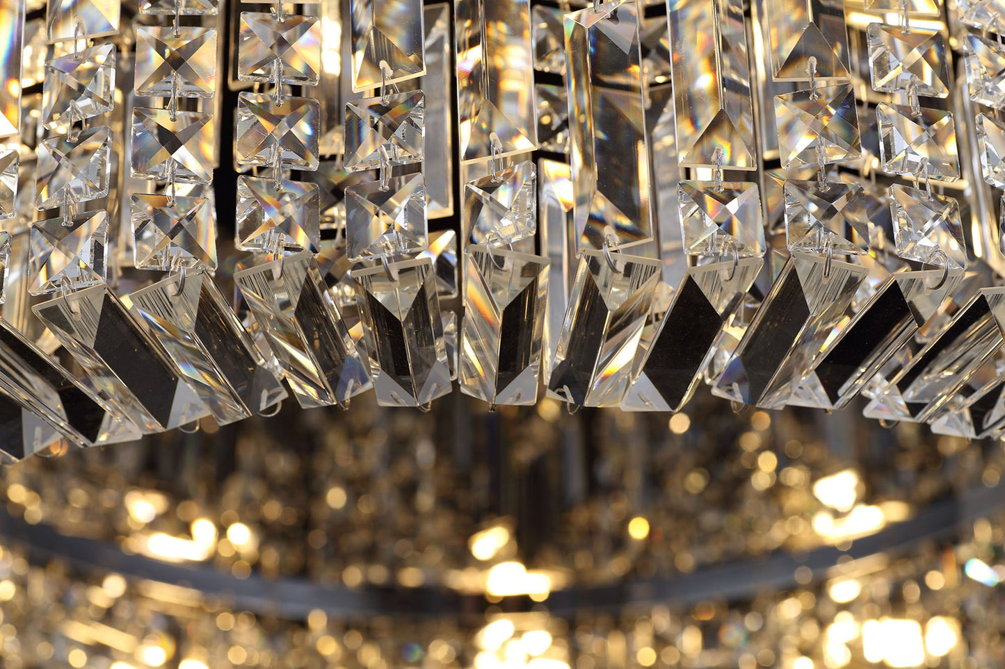 Bollin 85cm Round Flush Chandelier, 12 Light E14, Gold and Crystal Item Weight: 21kg