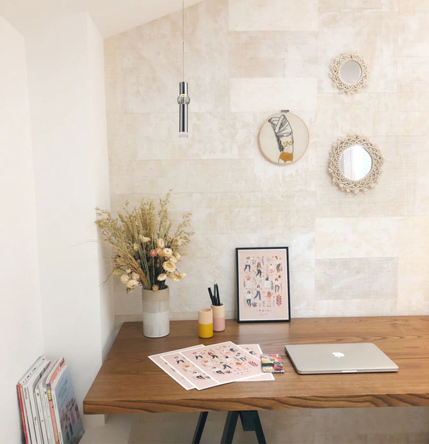 Bollington 3 Light Linear Pendant, 3 x 5W LED, 3000K, 304lm, Polished Chrome, 3yrs Warranty