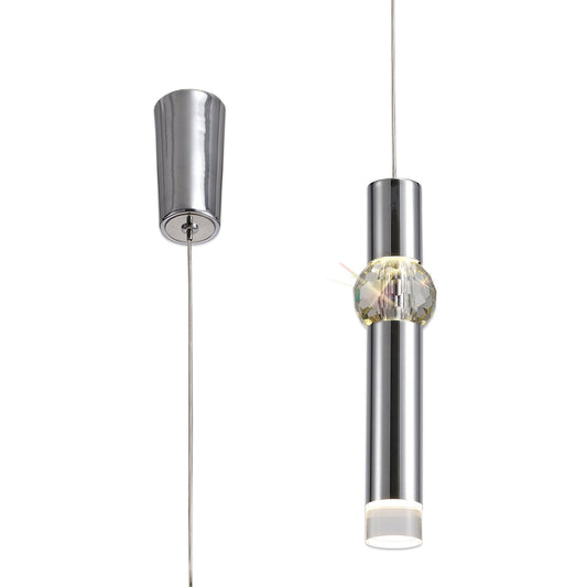 Bollington 1 Light Pendant, 1 x 5W LED, 3000K, 118lm, Polished Chrome, 3yrs Warranty