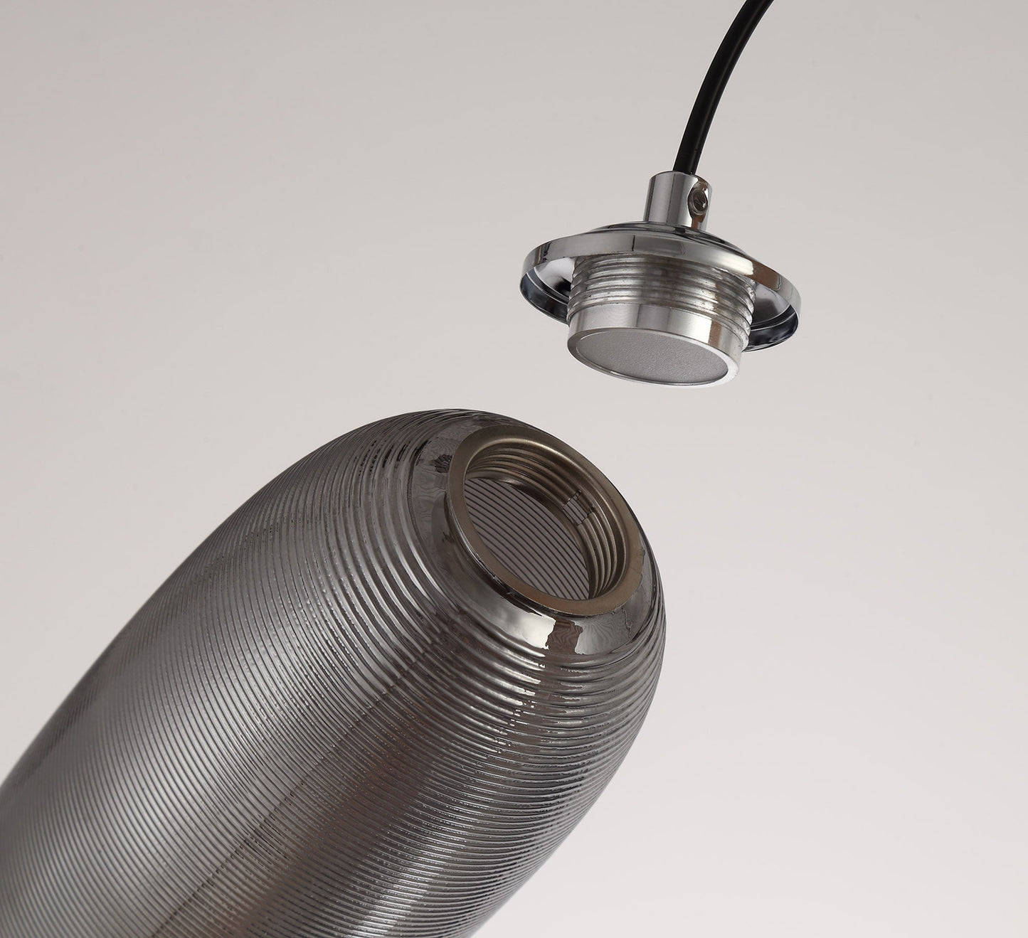 Bosley Pendant, 1 x 8W LED, 4000K, 720lm, Smoked and Black, 3yrs Warranty