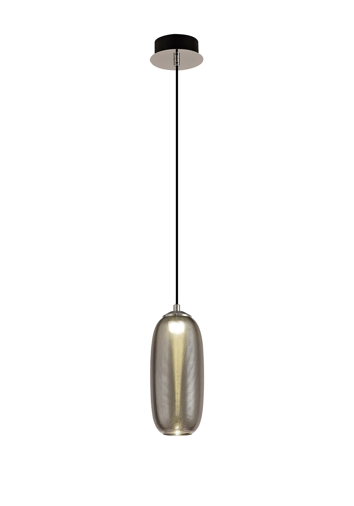 Bosley Pendant, 1 x 8W LED, 4000K, 720lm, Smoked and Black, 3yrs Warranty