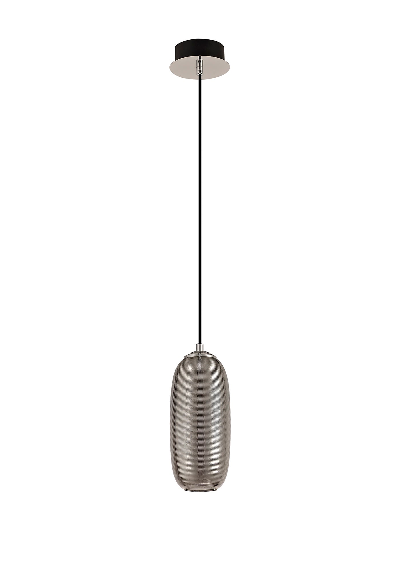 Bosley Pendant, 1 x 8W LED, 4000K, 720lm, Smoked and Black, 3yrs Warranty
